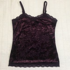 Eye Candy velvet camisole/ tank